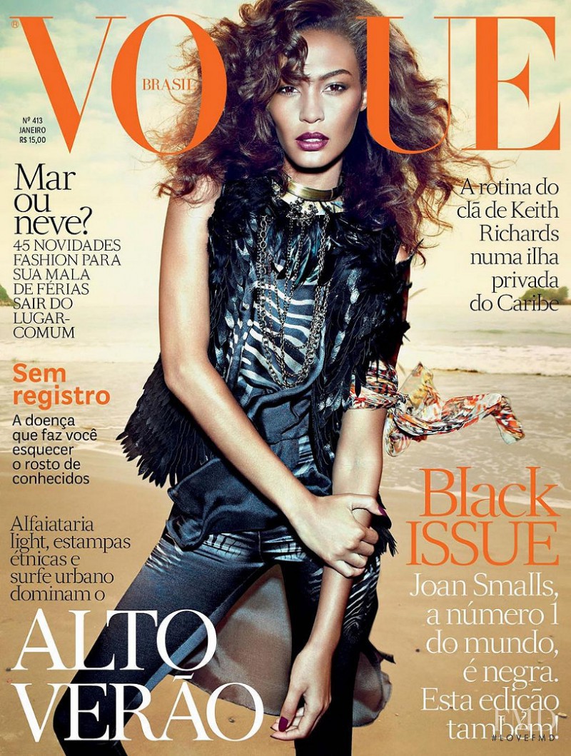 Joan Smalls featured on the Vogue Brazil cover from January 2013