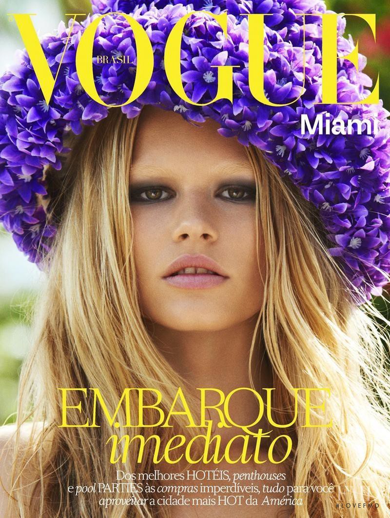 Anna Ewers featured on the Vogue Brazil cover from July 2013
