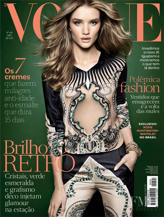 Rosie Huntington-Whiteley featured on the Vogue Brazil cover from April 2014