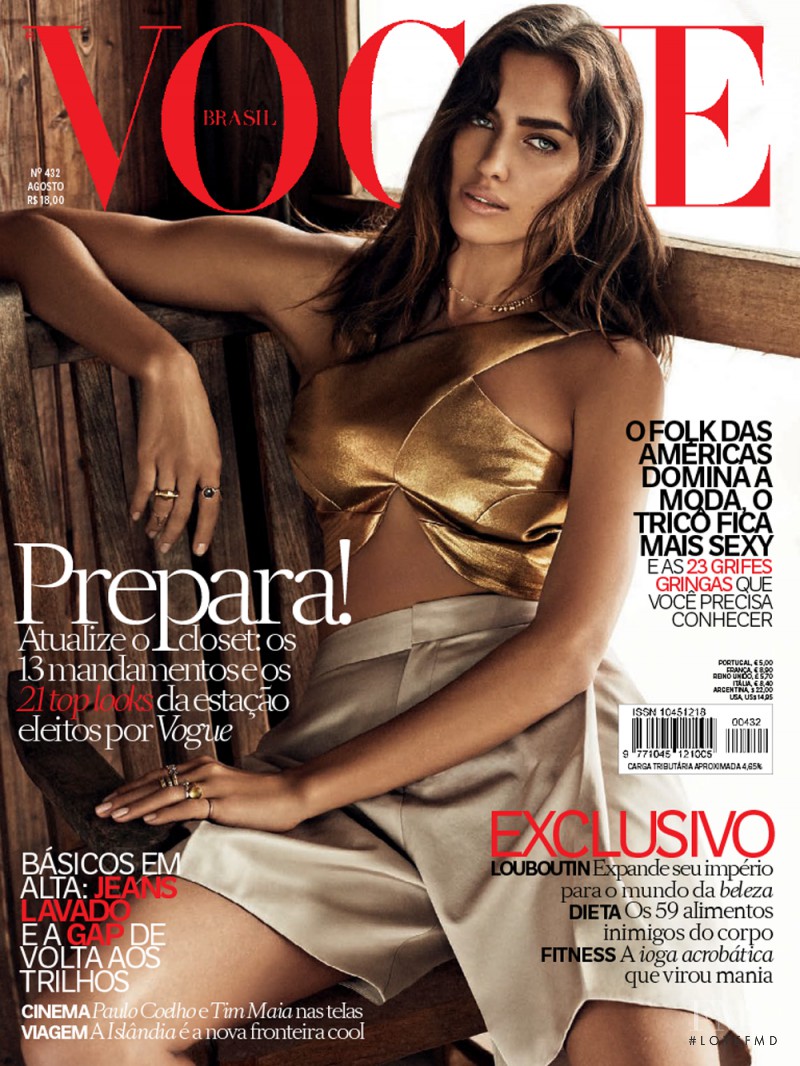 Irina Shayk featured on the Vogue Brazil cover from August 2014