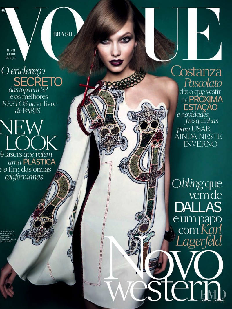 Karlie Kloss featured on the Vogue Brazil cover from July 2014