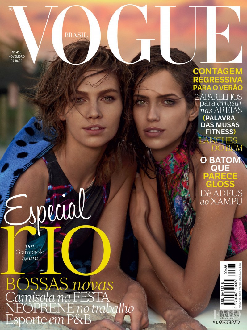Aline Weber, Amanda Brandão Wellsh featured on the Vogue Brazil cover from November 2014