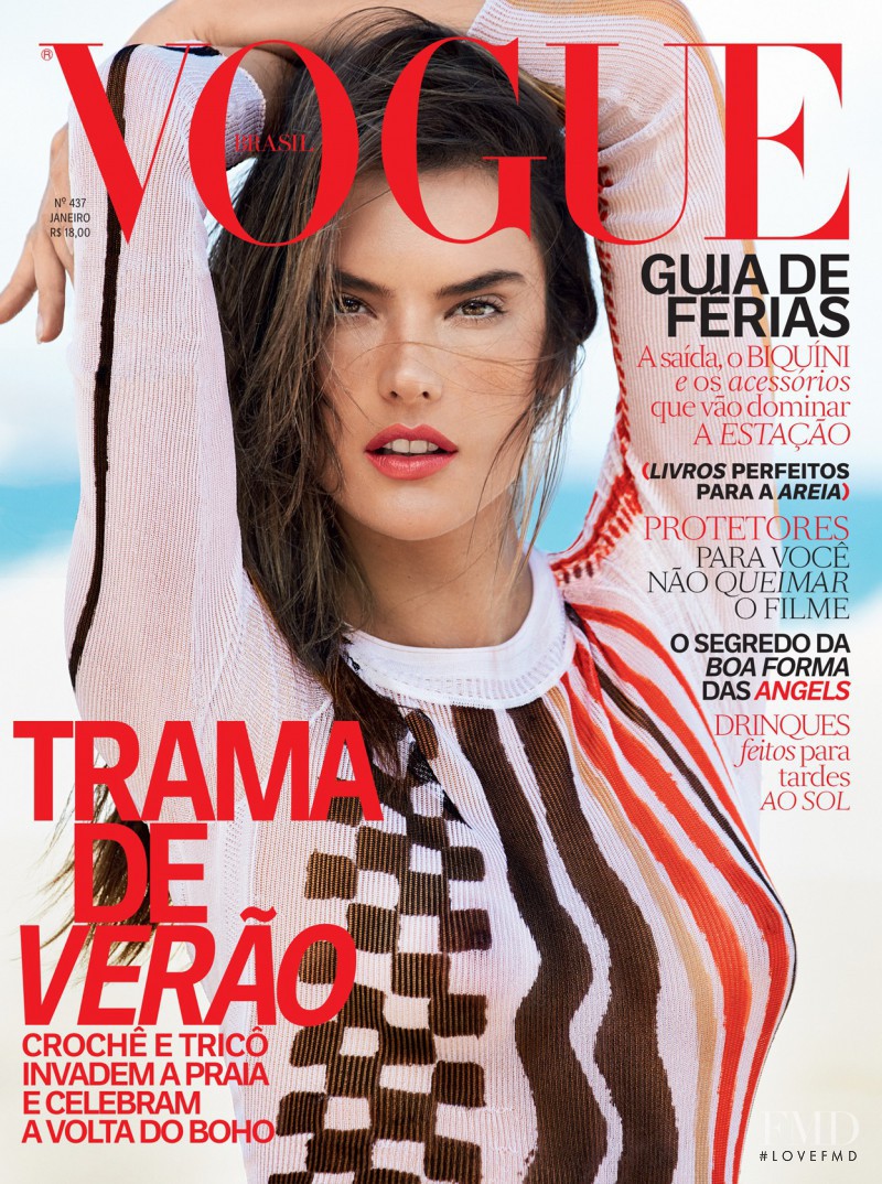 Alessandra Ambrosio featured on the Vogue Brazil cover from January 2015