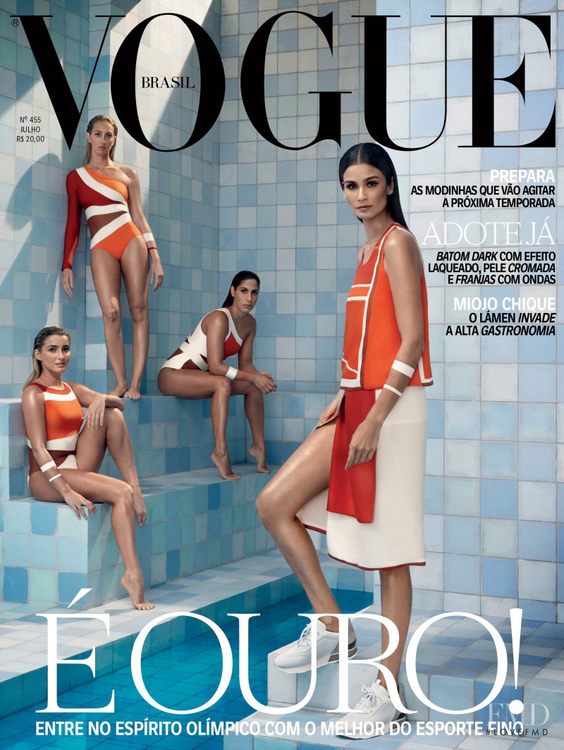 Caroline Ribeiro featured on the Vogue Brazil cover from July 2016