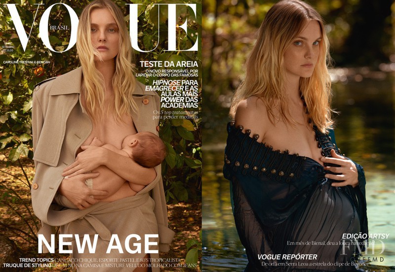Caroline Trentini featured on the Vogue Brazil cover from September 2016