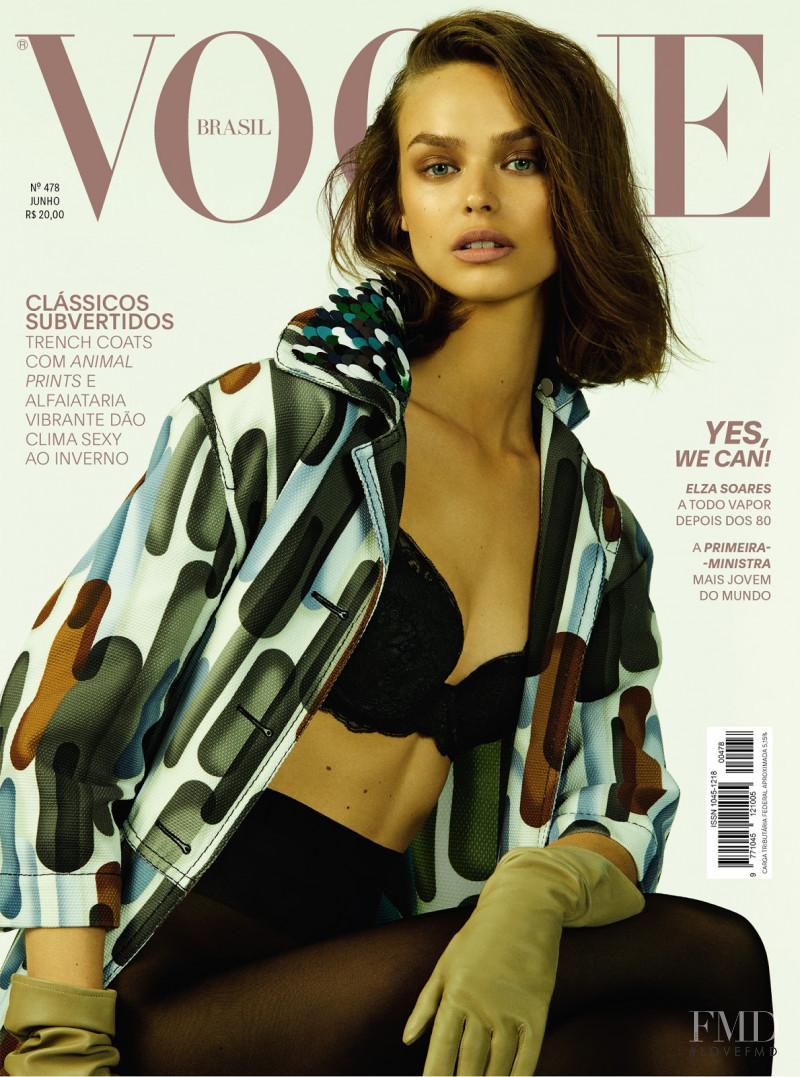 Birgit Kos featured on the Vogue Brazil cover from June 2018
