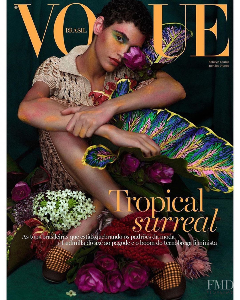 Kerolyn Soares featured on the Vogue Brazil cover from February 2020