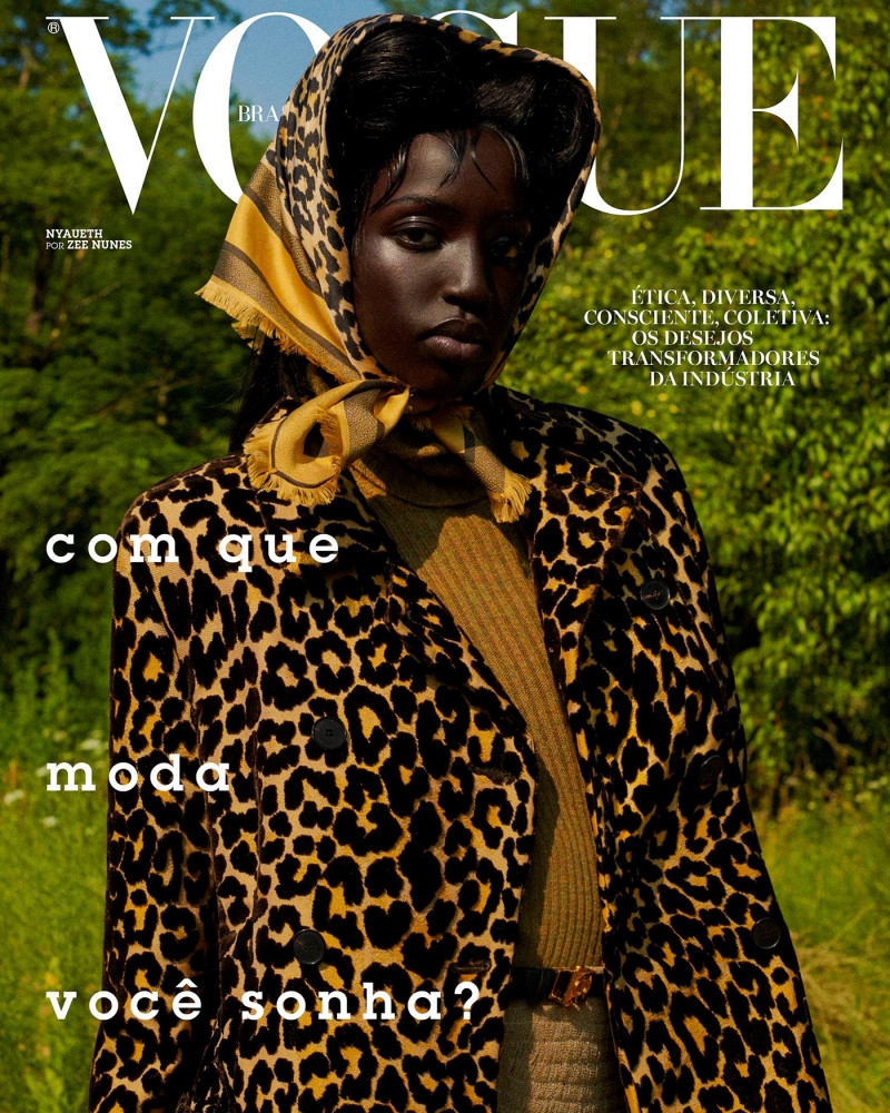 Nyaueth Riam featured on the Vogue Brazil cover from August 2021