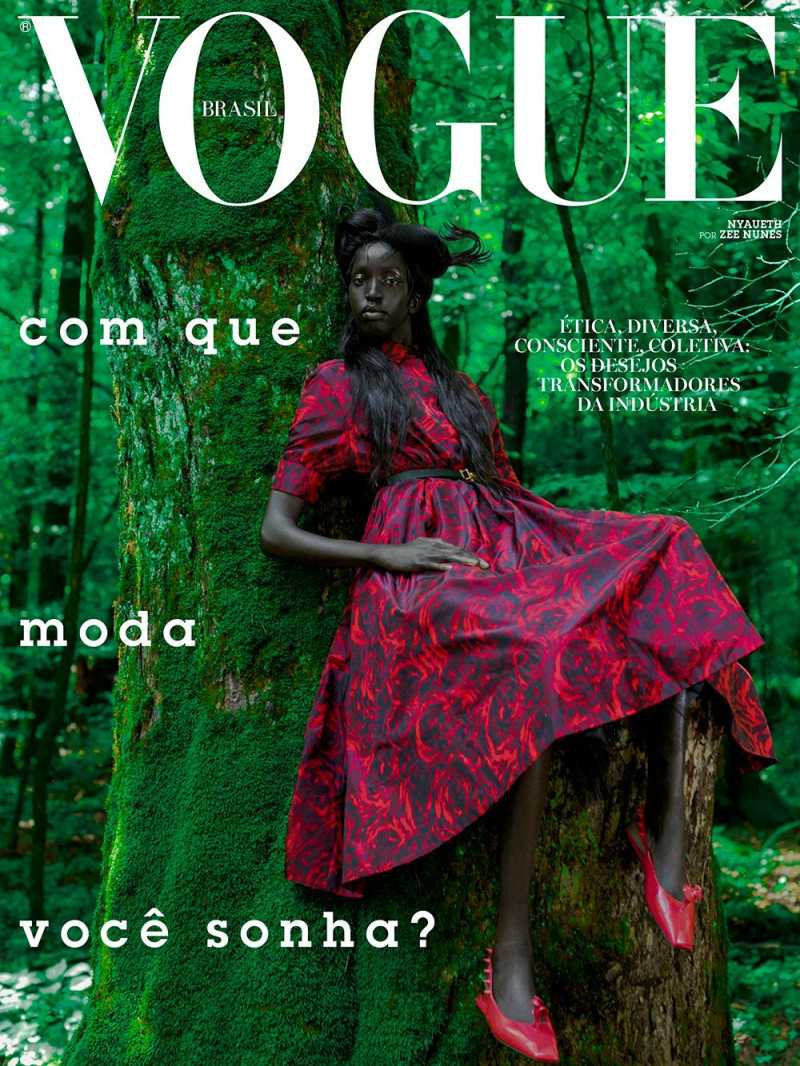 Nyaueth Riam featured on the Vogue Brazil cover from August 2021