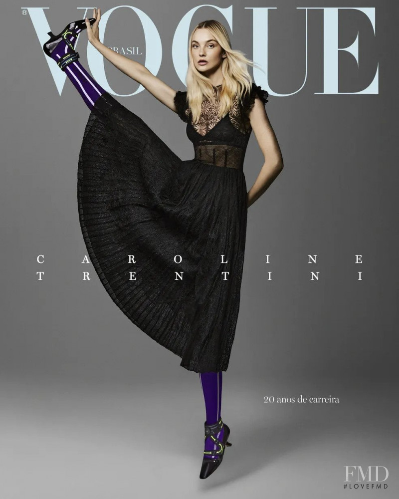 Caroline Trentini featured on the Vogue Brazil cover from October 2022
