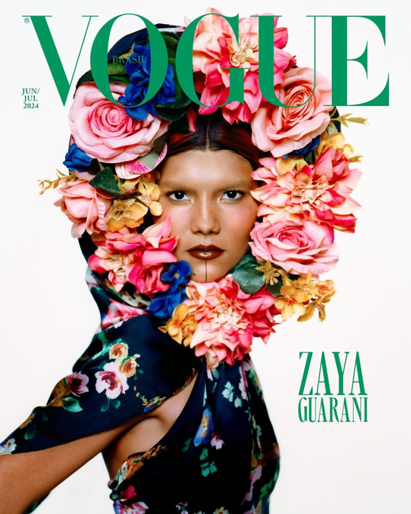 Zaya Guarani featured on the Vogue Brazil cover from June 2024