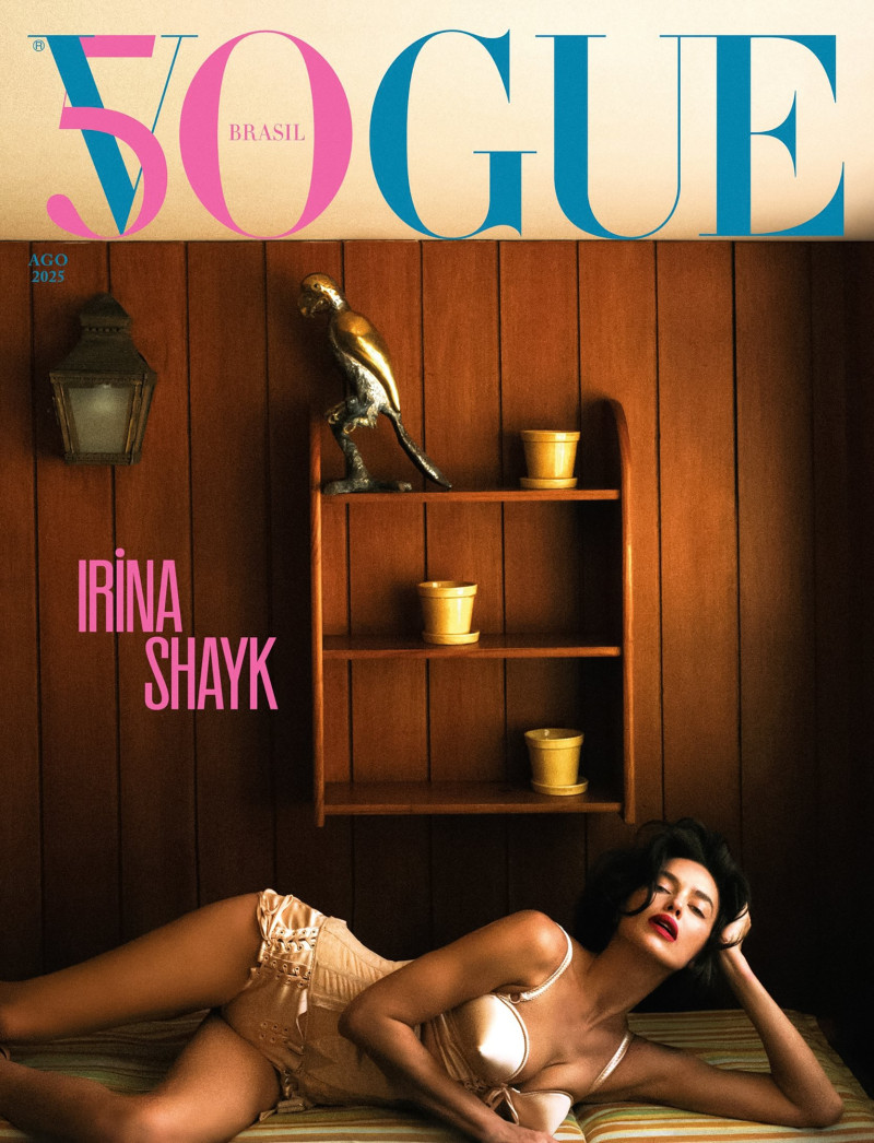 Irina Shayk featured on the Vogue Brazil cover from August 2025