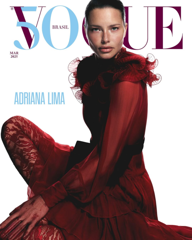 Adriana Lima featured on the Vogue Brazil cover from March 2025