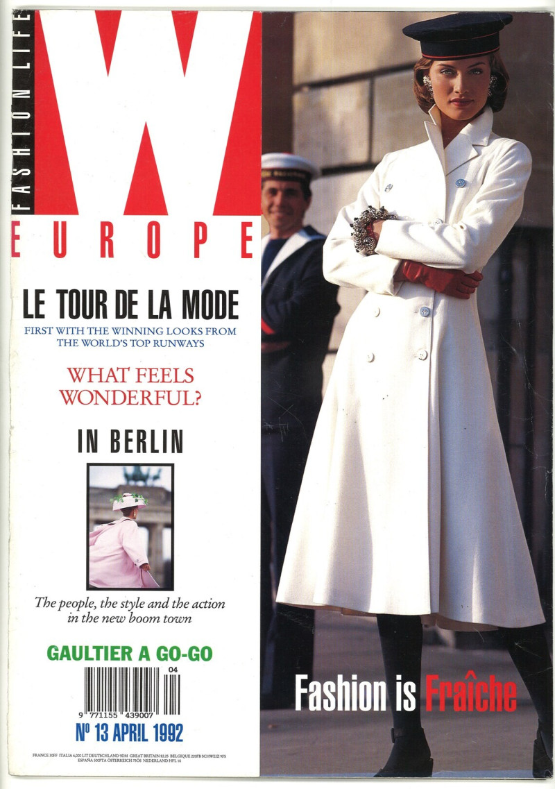 Amber Valletta featured on the W cover from April 1992