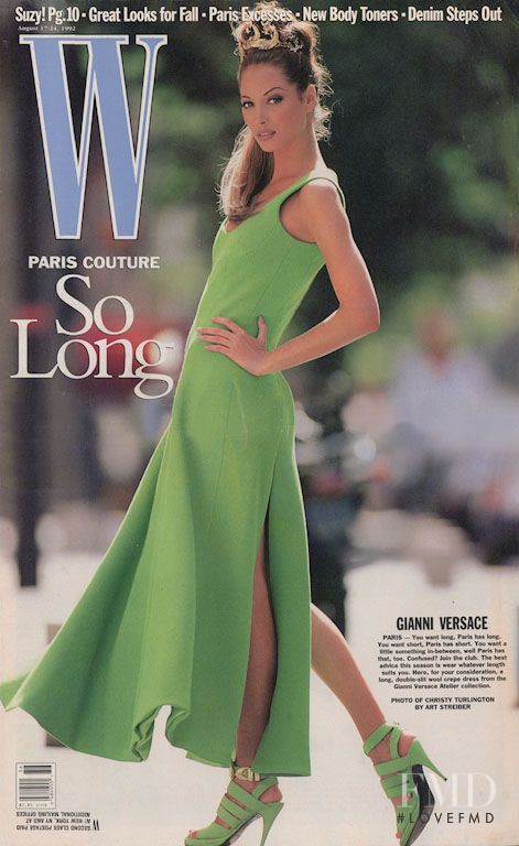 Christy Turlington featured on the W cover from August 1992