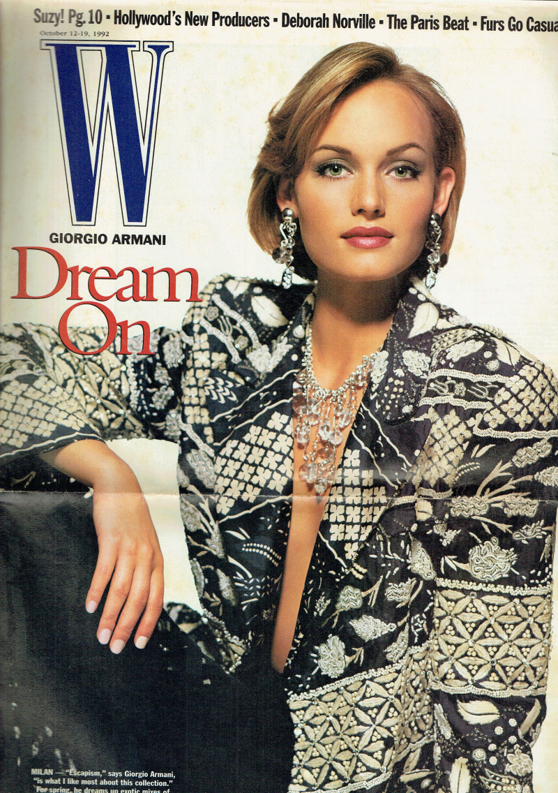 Amber Valletta featured on the W cover from October 1992