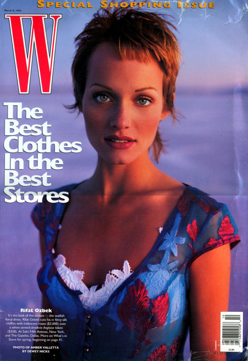 Amber Valletta featured on the W cover from March 1993