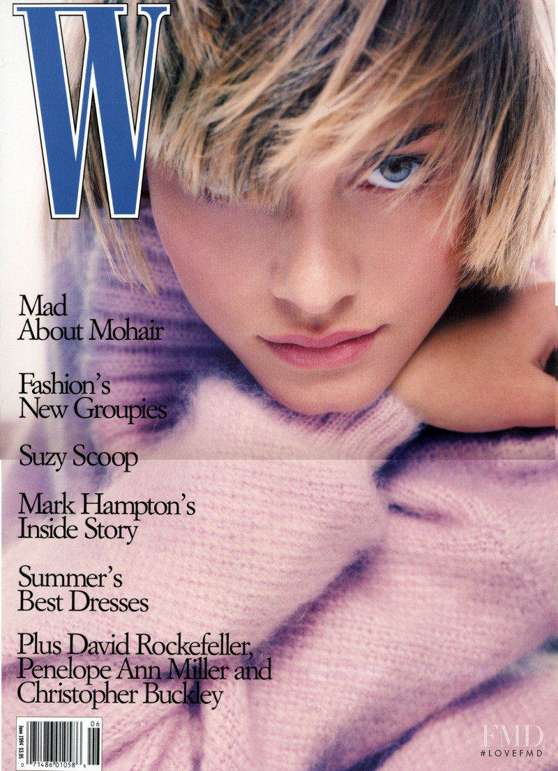 Amber Valletta featured on the W cover from June 1994