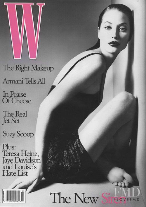 Christy Turlington featured on the W cover from January 1995
