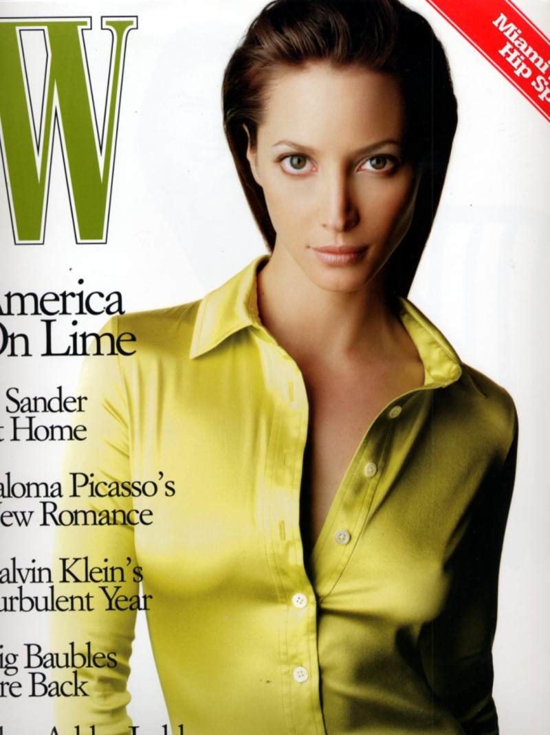 Christy Turlington featured on the W cover from January 1996