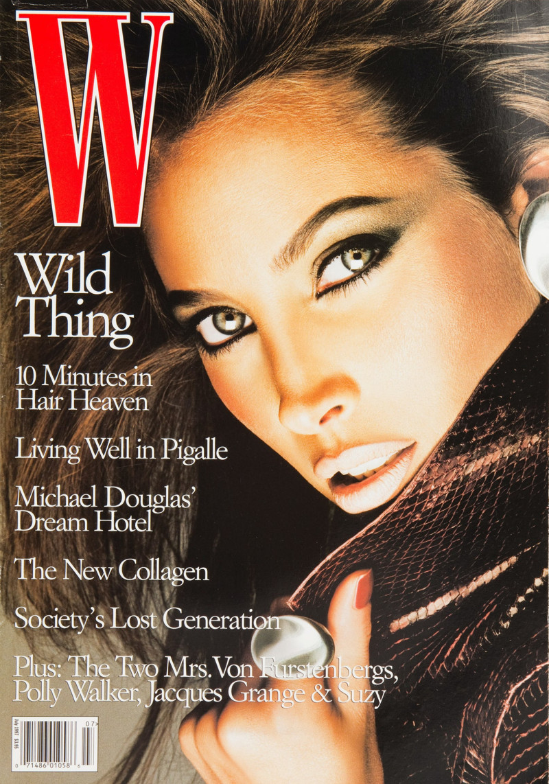 Christy Turlington featured on the W cover from July 1997