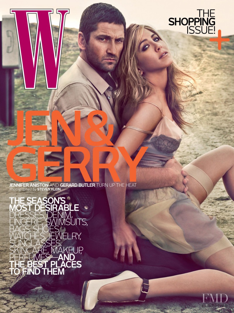 Jennifer Aniston & Gerard Butler featured on the W cover from April 2010
