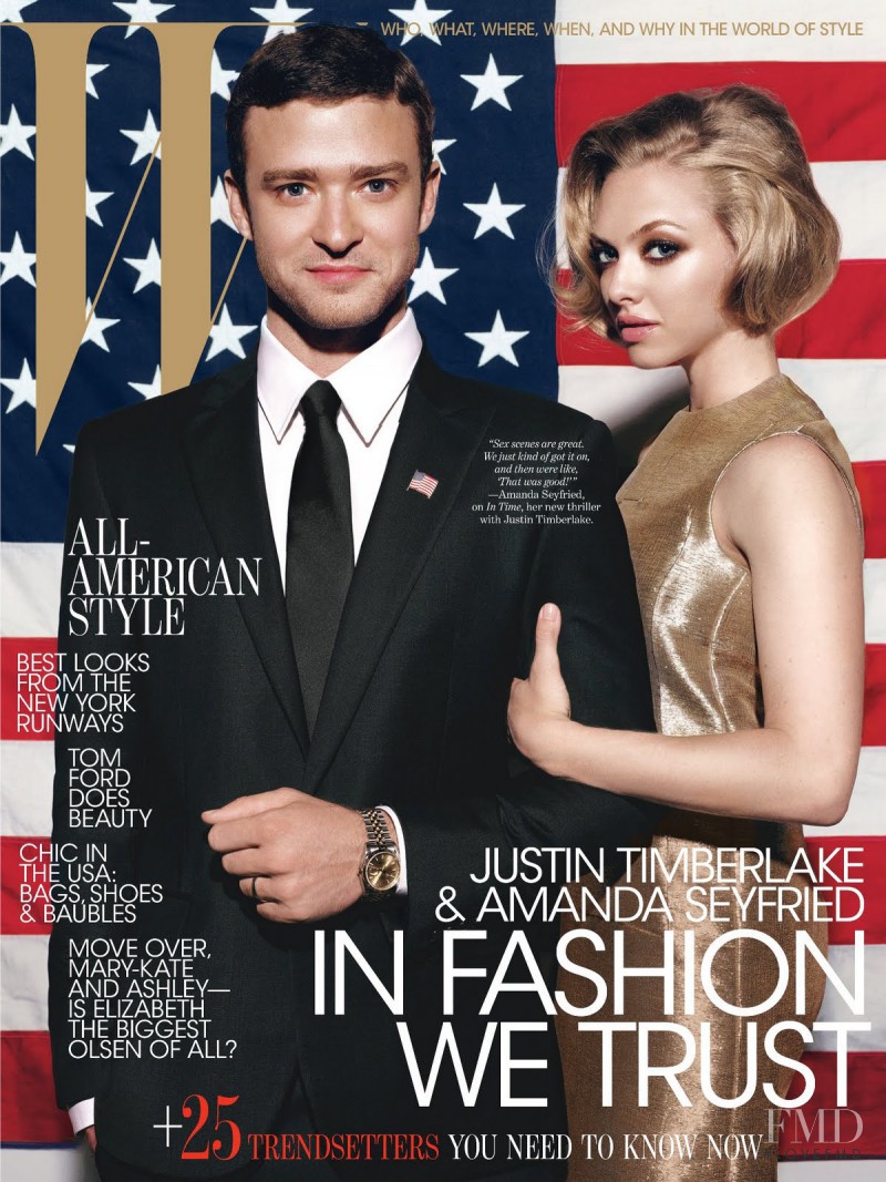 Justin Timberlake & Amanda Seyfried featured on the W cover from October 2011