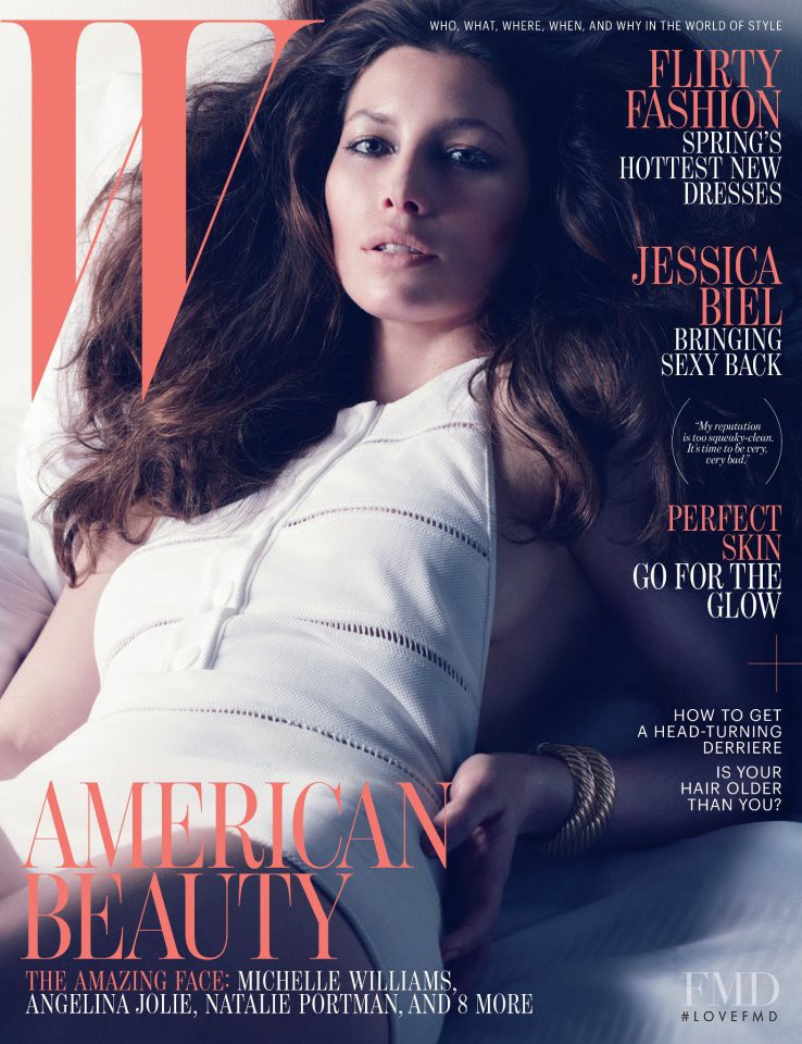 Jessica Biel featured on the W cover from April 2012