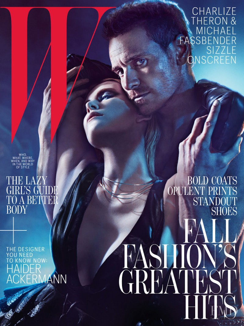 Charlize Theron, Michael Fassbender featured on the W cover from August 2012