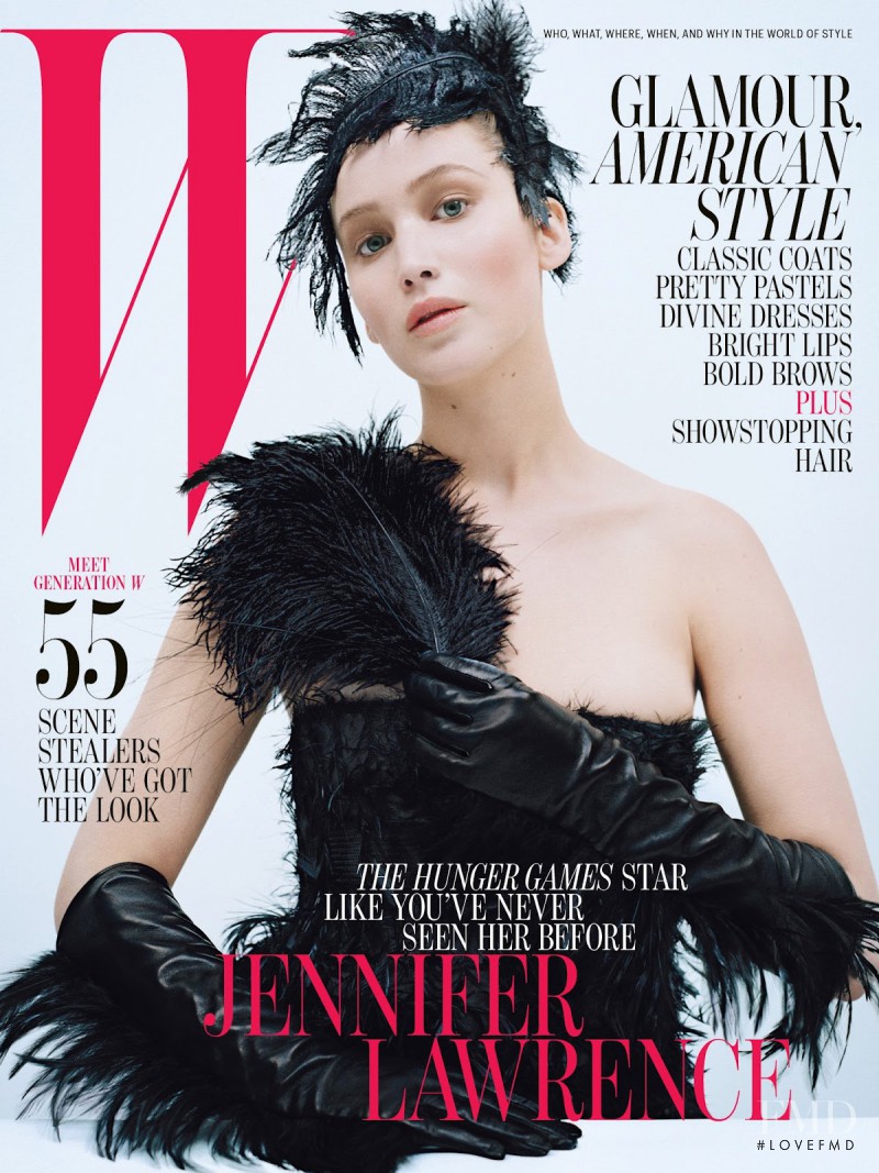 Jennifer Lawrence featured on the W cover from October 2012