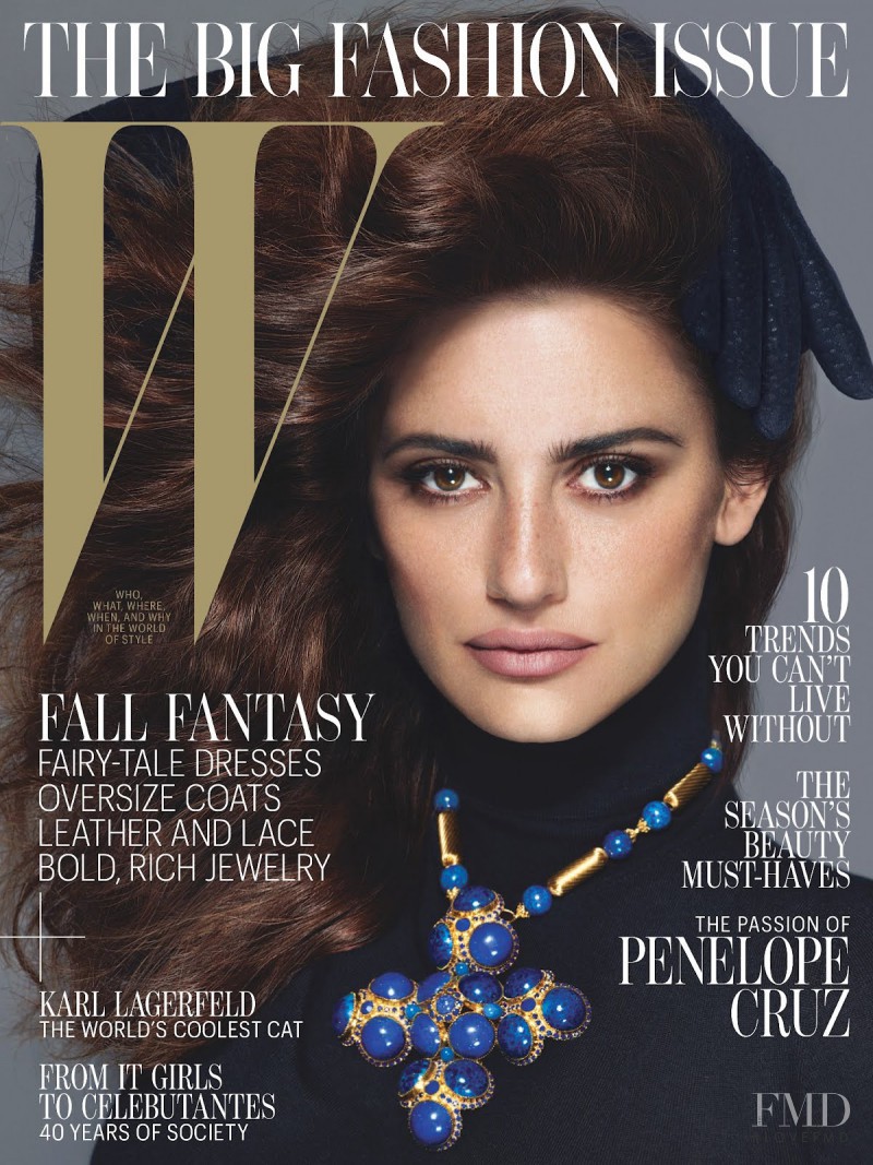 Penélope Cruz featured on the W cover from September 2012
