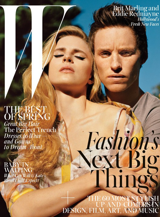 Brit Marling, Eddie Redmayne featured on the W cover from April 2013