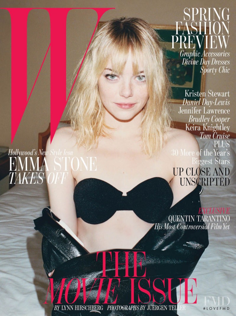 Emma Stone featured on the W cover from February 2013