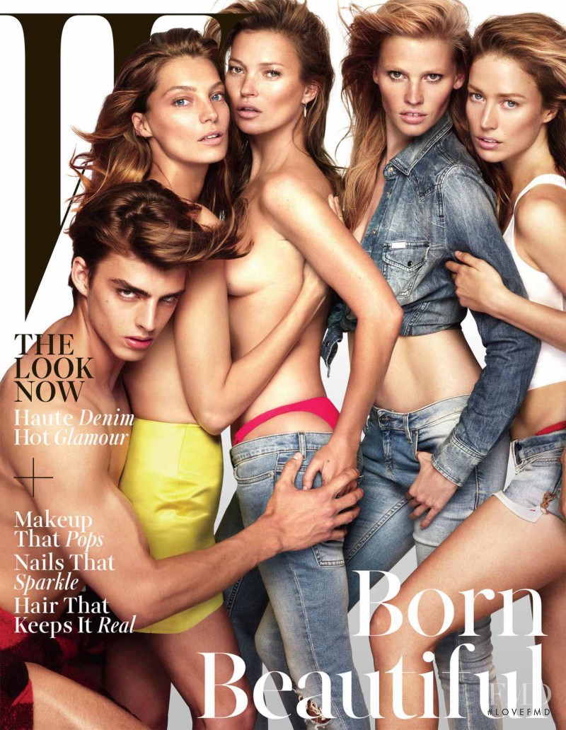 Kate Moss, Raquel Zimmermann, Lara Stone, Daria Werbowy, Daan van der Deen featured on the W cover from November 2014