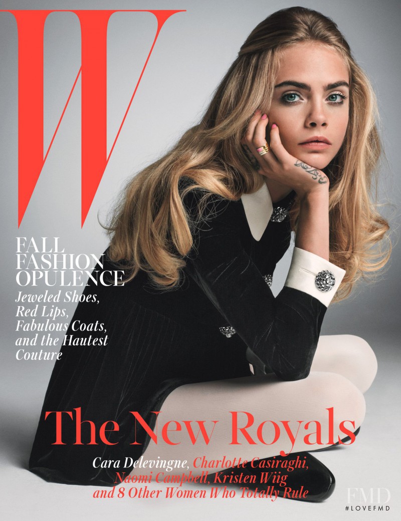 Cara Delevingne featured on the W cover from October 2014