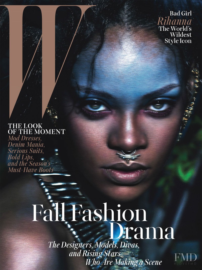 Rihanna featured on the W cover from September 2014