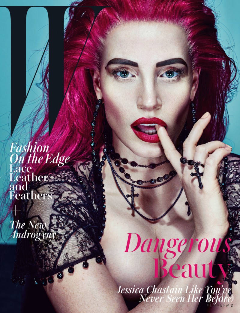 Jessica Chastain featured on the W cover from November 2015