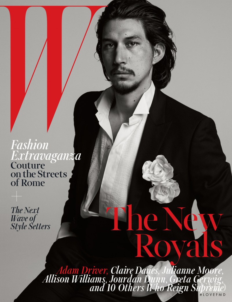 Adam Driver featured on the W cover from October 2015