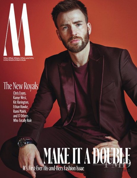 Chris Evans featured on the W cover from October 2016