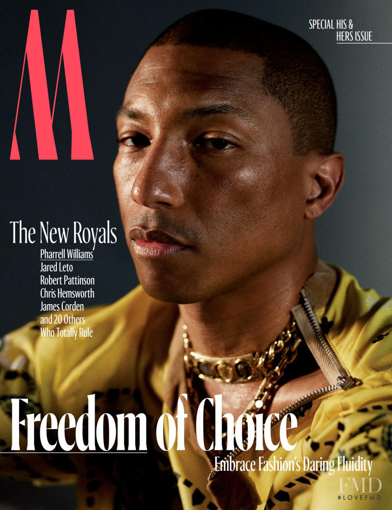 Pharrell Williams featured on the W cover from October 2017