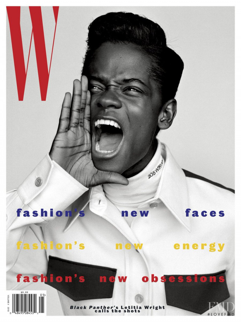 Letitia Wright featured on the W cover from August 2018