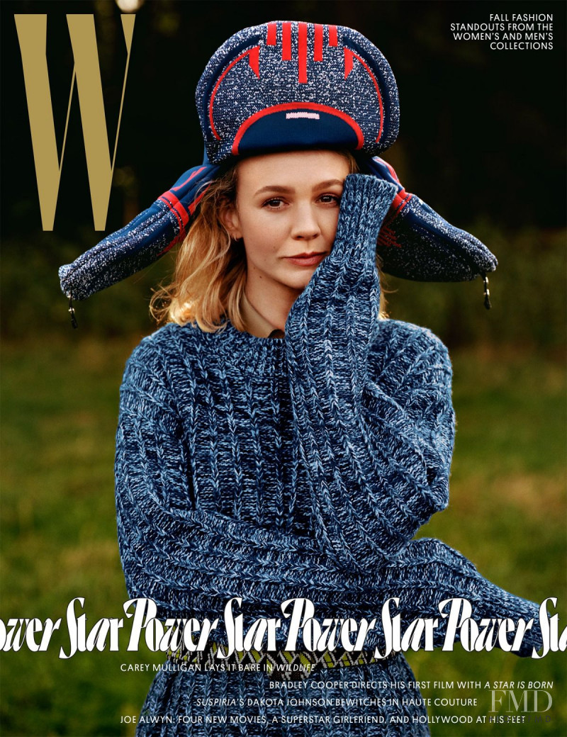 Carey Mulligan featured on the W cover from October 2018