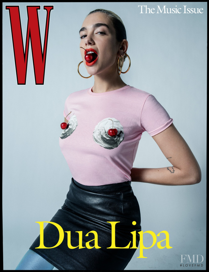 Dua Lipa featured on the W cover from August 2020