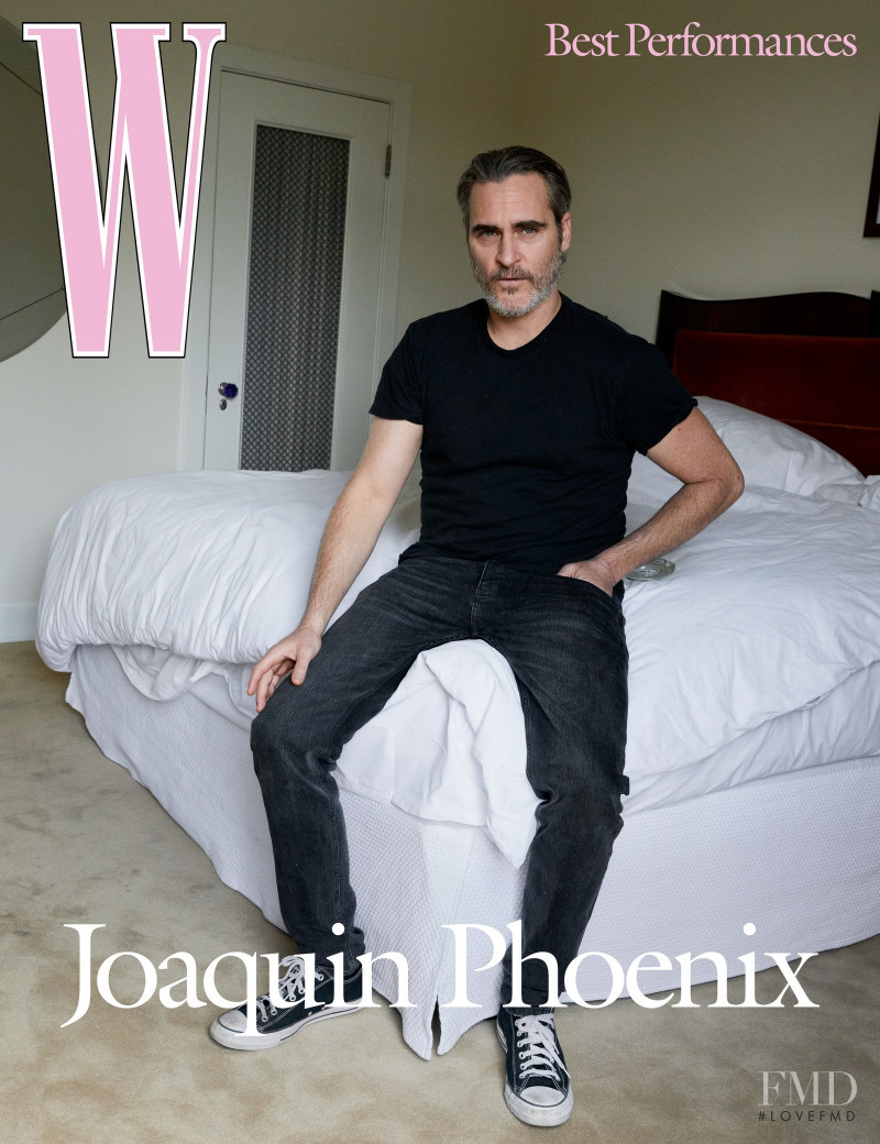 Joaquin Phoenix featured on the W cover from January 2020