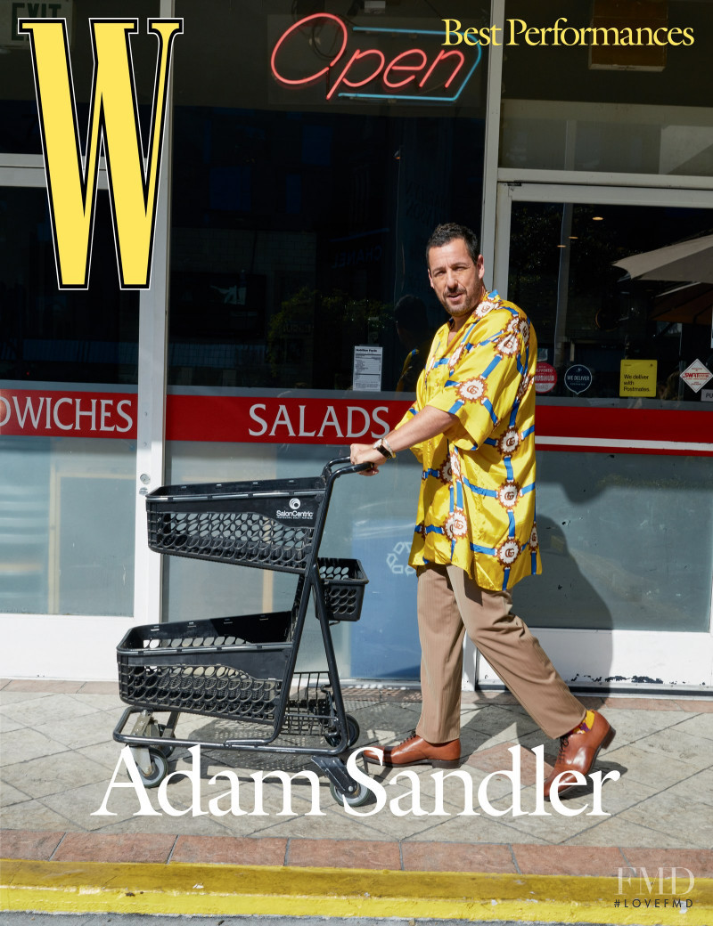 Adam Sandler featured on the W cover from January 2020