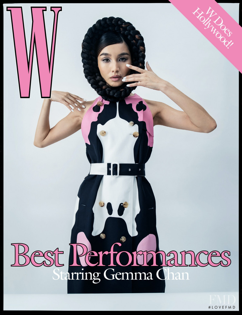 Gemma Chan featured on the W cover from January 2022