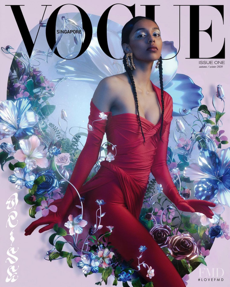 Diya Prabhakar featured on the Vogue Singapore cover from October 2020