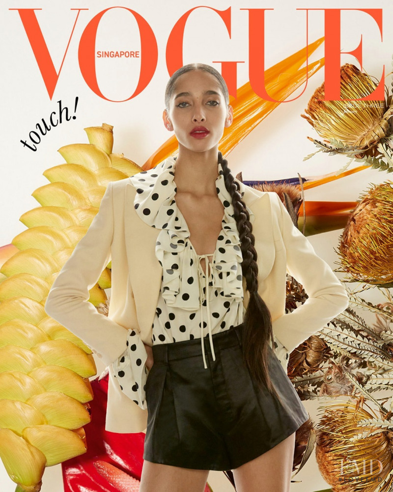 Yasmin Wijnaldum featured on the Vogue Singapore cover from February 2021
