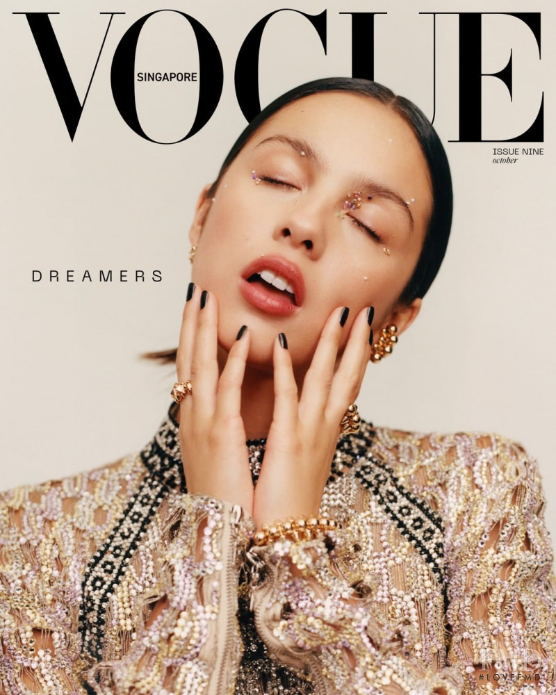 Olivia Rodrigo featured on the Vogue Singapore cover from October 2021