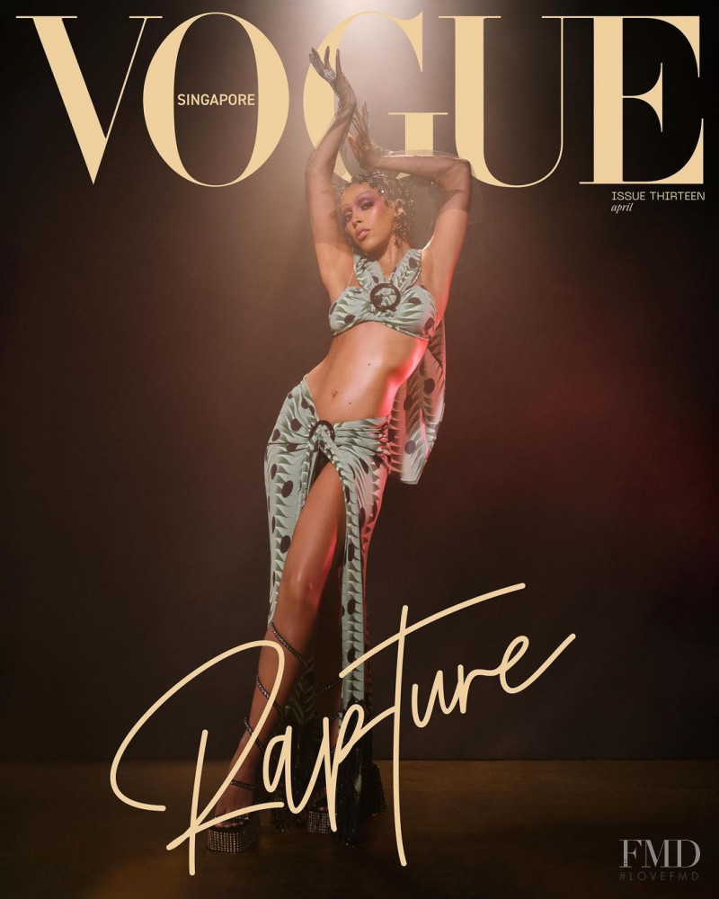 Doja Cat featured on the Vogue Singapore cover from April 2022